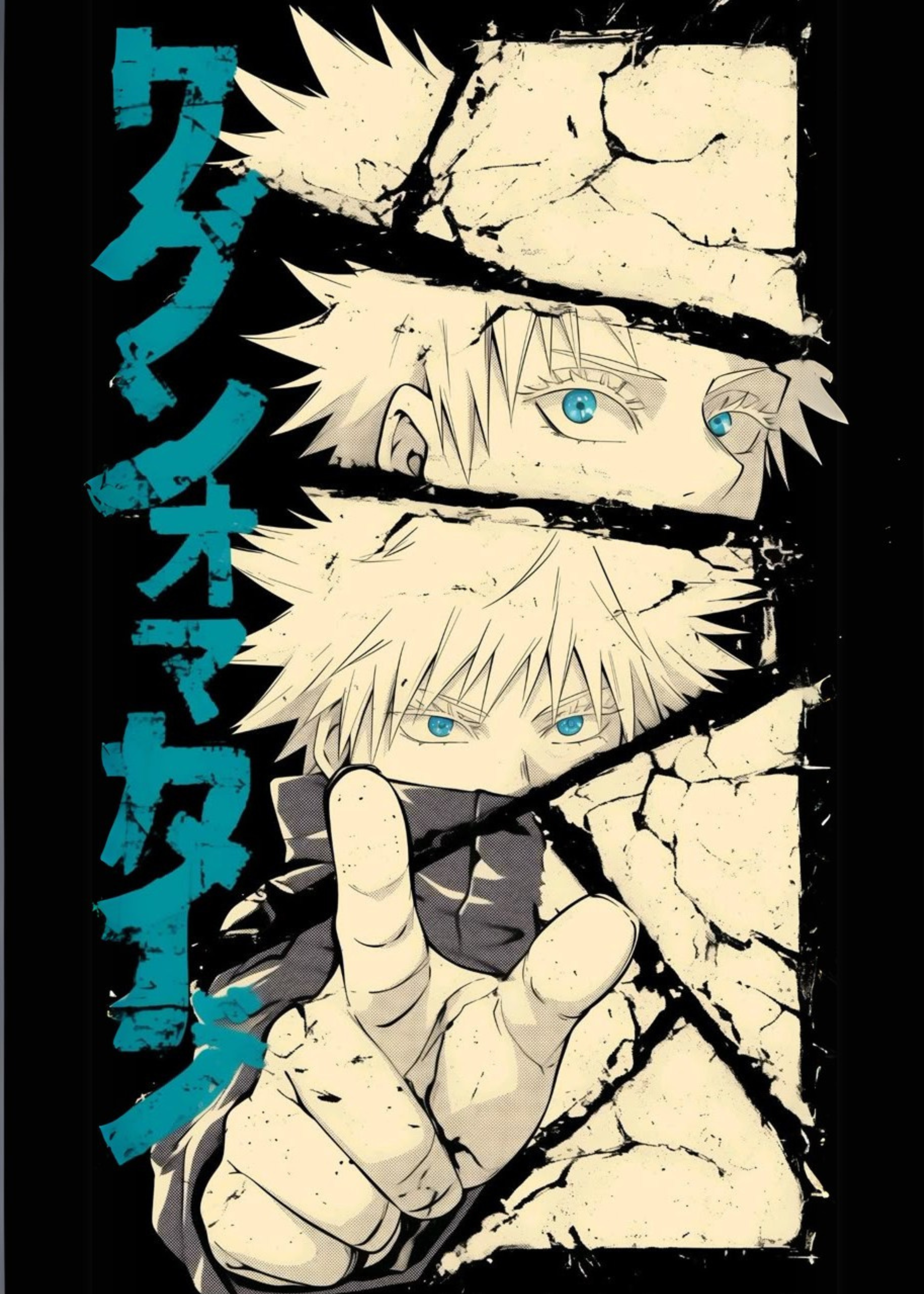 Gojo Satoru Comic Blue Eye Metal Wall Posters | Premium, Waterproof & Magnet-Mounted Art