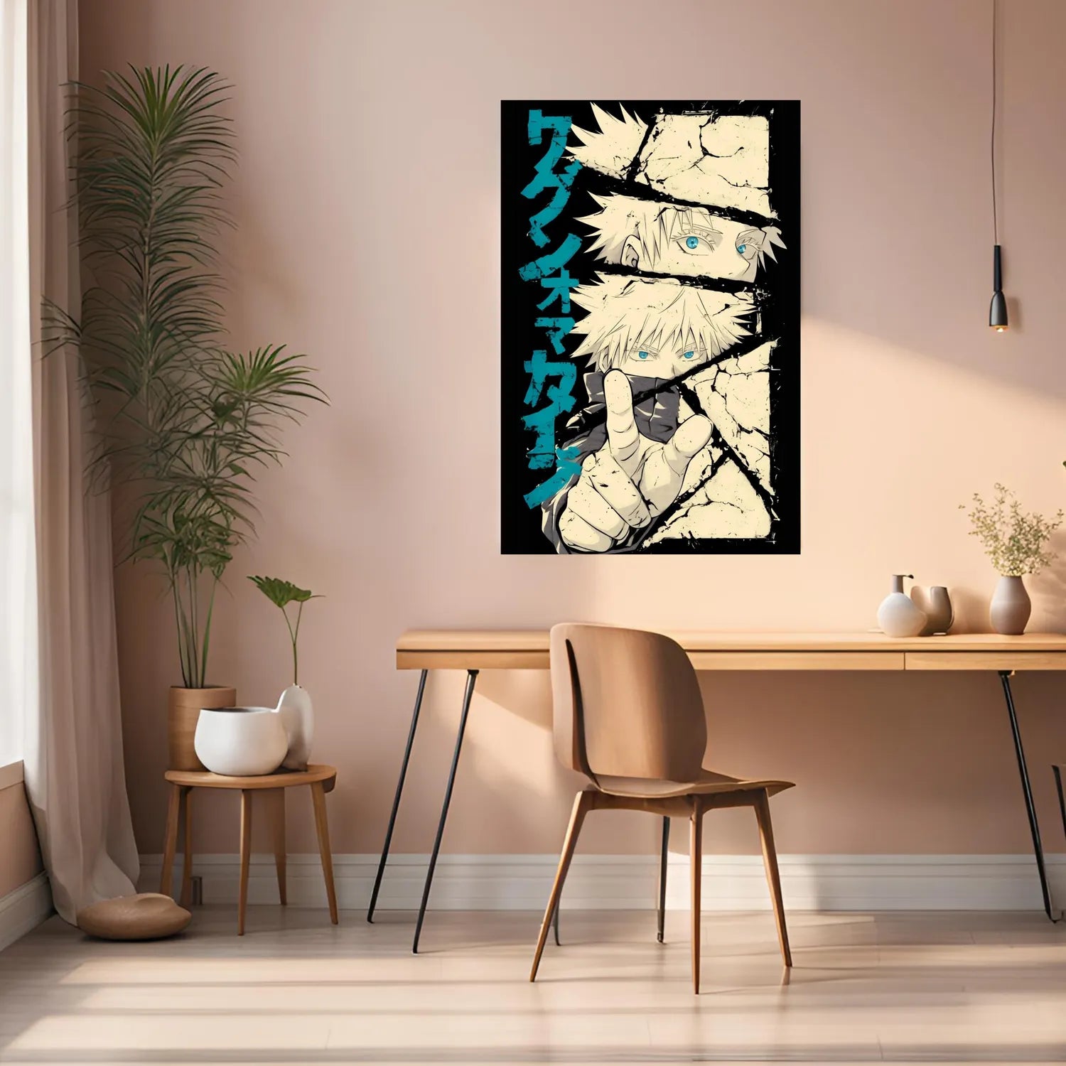 Gojo Satoru Comic Blue Eye Metal Wall Posters | Premium, Waterproof & Magnet-Mounted Art