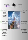 Goku on top of mountain Metal posters | Premium, Waterproof & Magnet-Mounted Art