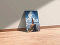 Goku on top of mountain Metal posters | Premium, Waterproof & Magnet-Mounted Art