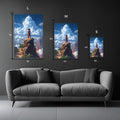 Goku on top of mountain Metal posters | Premium, Waterproof & Magnet-Mounted Art