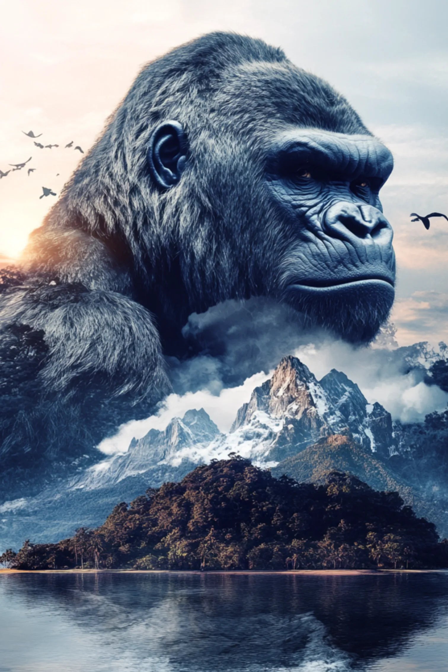 Gorilla and Nature Metal Wall Posters | Premium, Waterproof & Magnet-Mounted Art