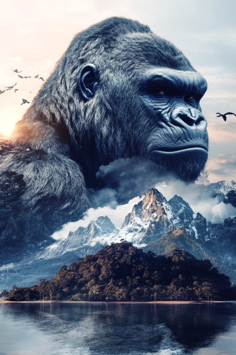 Gorilla and Nature Metal Wall Posters | Premium, Waterproof & Magnet-Mounted Art