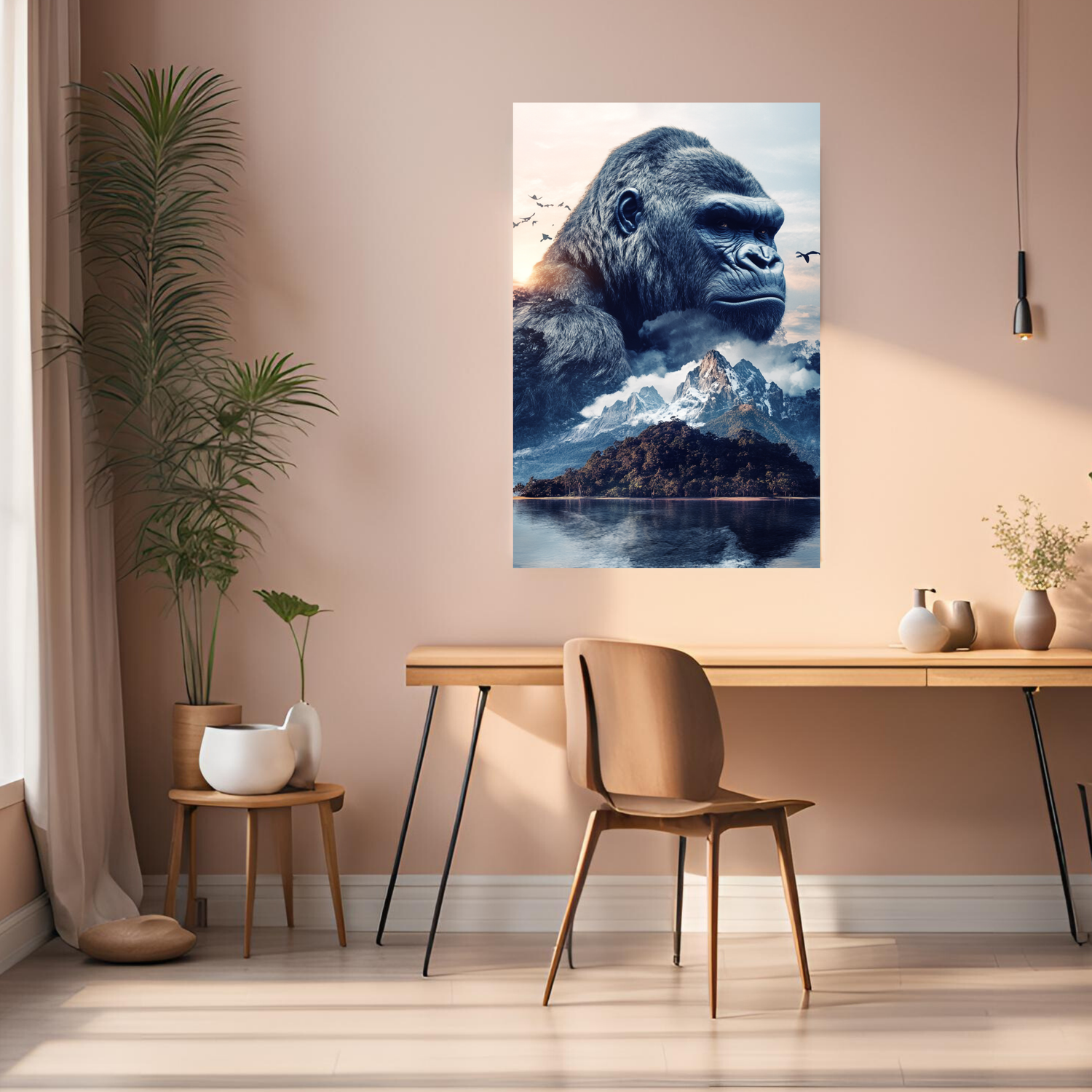 Gorilla and Nature Metal Wall Posters | Premium, Waterproof & Magnet-Mounted Art