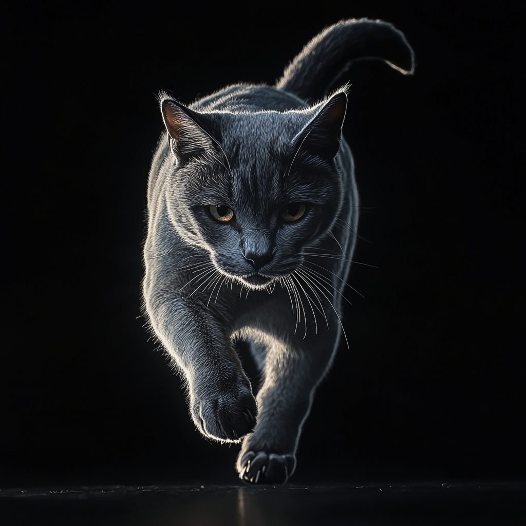 Grey Cat Metal Wall Posters | Premium, Waterproof & Magnet-Mounted Art