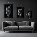 Grey Cat Metal Wall Posters | Premium, Waterproof & Magnet-Mounted Art