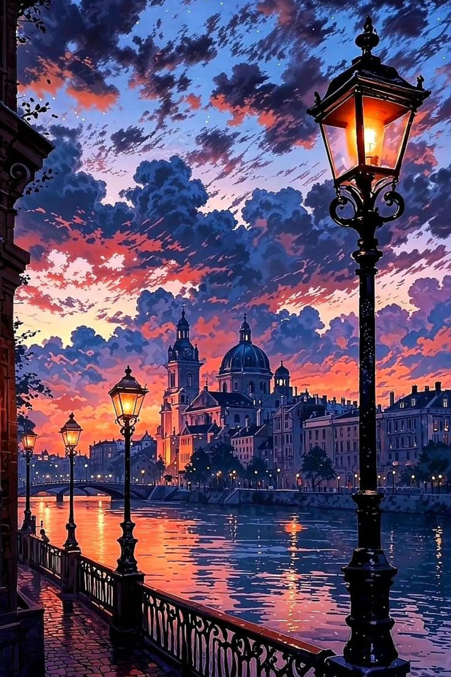 High Quality City in the Sunset  Metal Posters | Premium, Waterproof & Magnet-Mounted Art