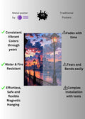 High Quality City in the Sunset  Metal Posters | Premium, Waterproof & Magnet-Mounted Art