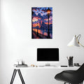 High Quality City in the Sunset  Metal Posters | Premium, Waterproof & Magnet-Mounted Art