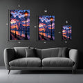 High Quality City in the Sunset  Metal Posters | Premium, Waterproof & Magnet-Mounted Art