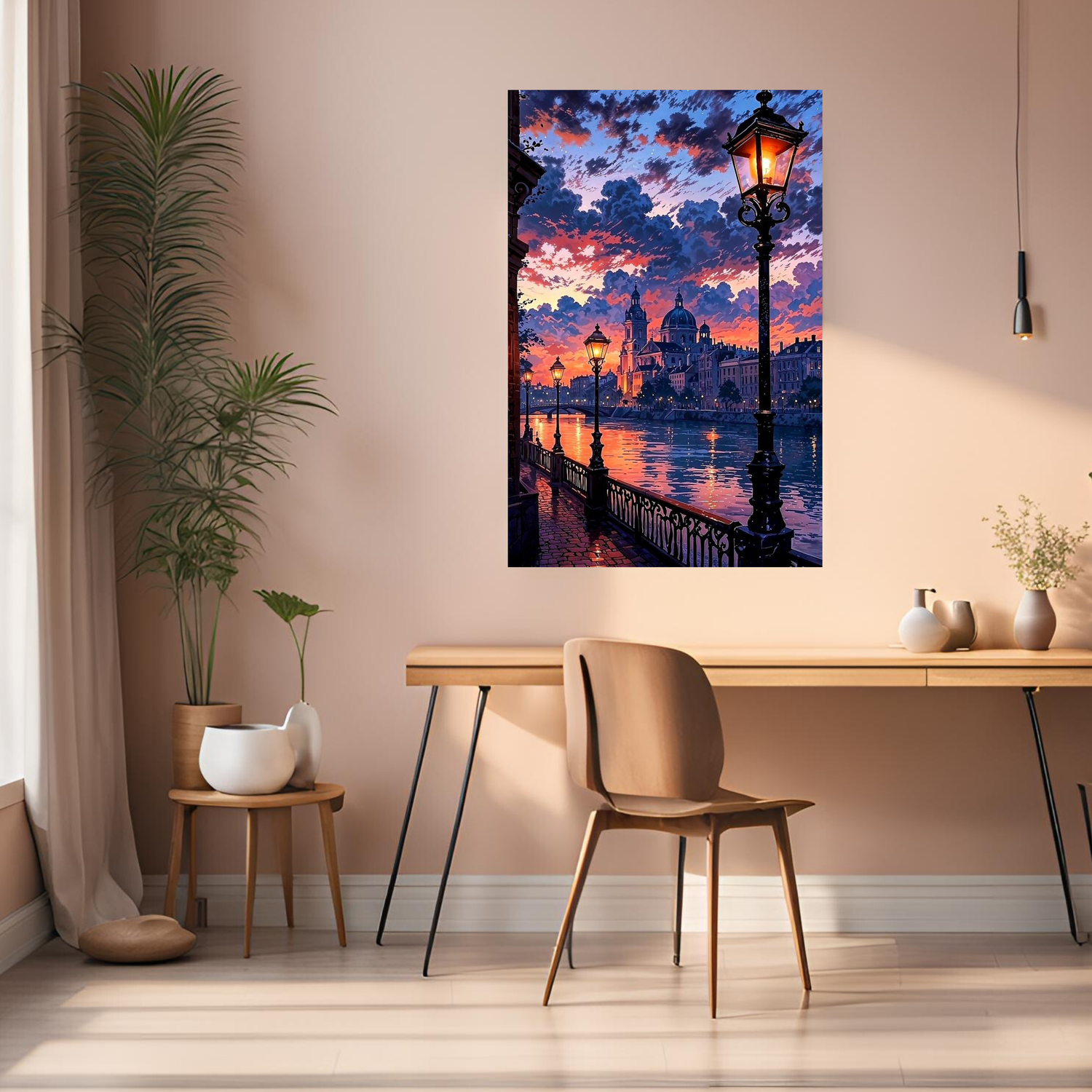 High Quality City in the Sunset  Metal Posters | Premium, Waterproof & Magnet-Mounted Art