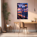 High Quality City in the Sunset  Metal Posters | Premium, Waterproof & Magnet-Mounted Art