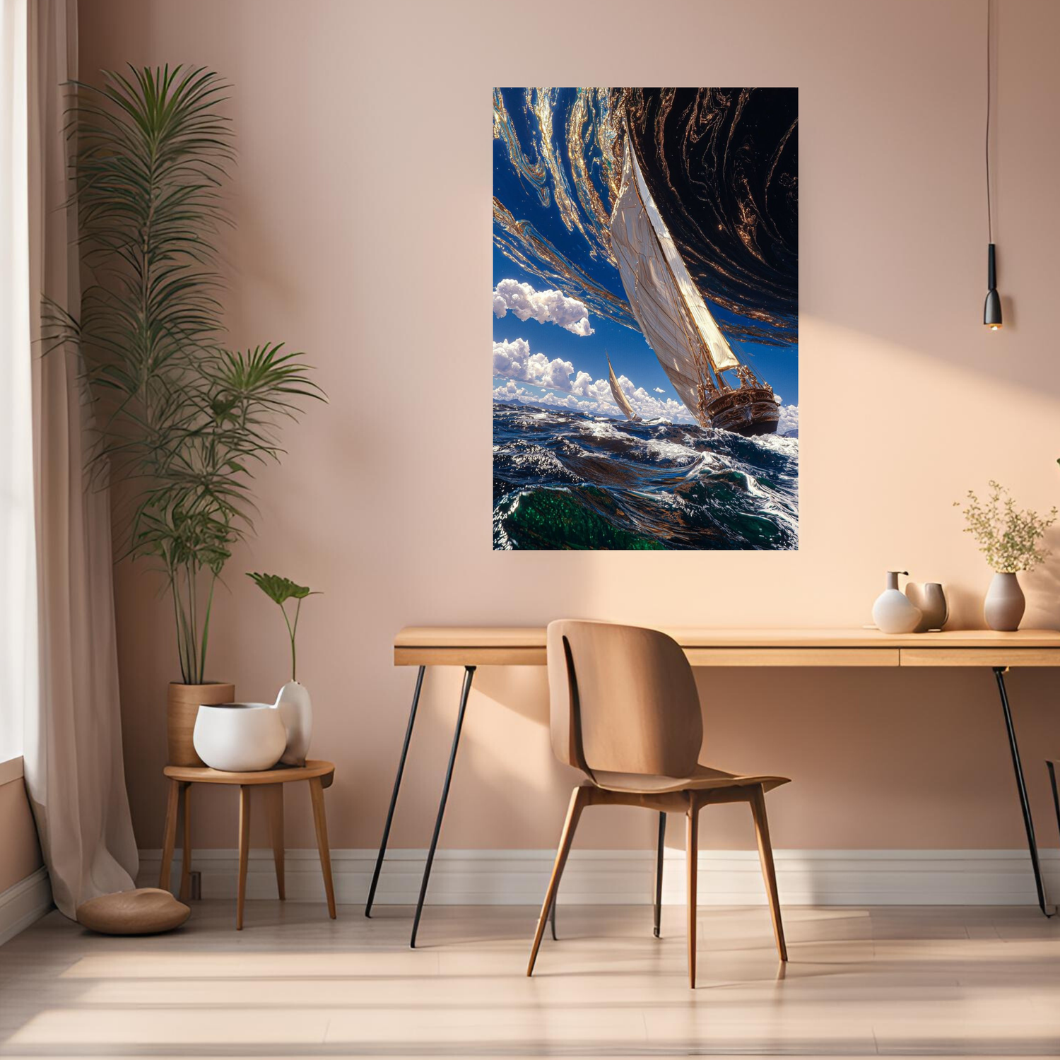 High quality Ship in the Sea Metal Posters | Premium, Waterproof & Magnet-Mounted Art
