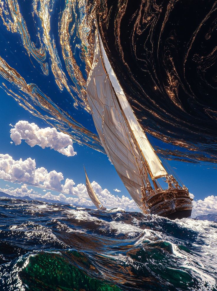 High quality Ship in the Sea Metal Posters | Premium, Waterproof & Magnet-Mounted Art
