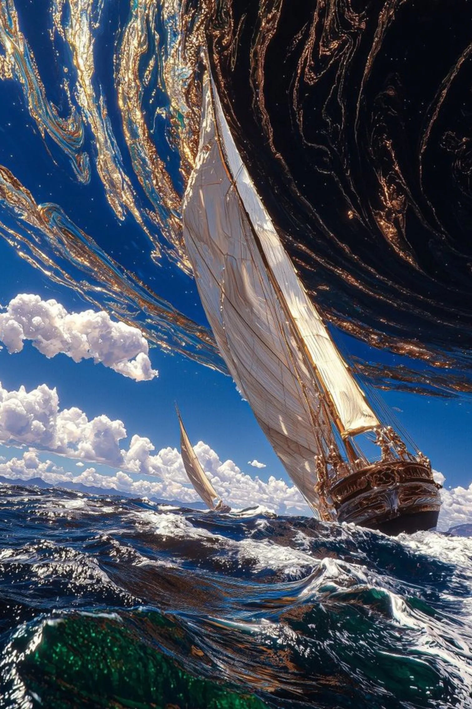 High quality Ship in the Sea Metal Posters | Premium, Waterproof & Magnet-Mounted Art