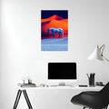 Horse in desert Modern Artistic Metal Wall Posters | Premium, Waterproof & Magnet-Mounted Art