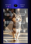 Husky Dog with Scarf Metal Wall Posters | Premium, Waterproof & Magnet-Mounted Art