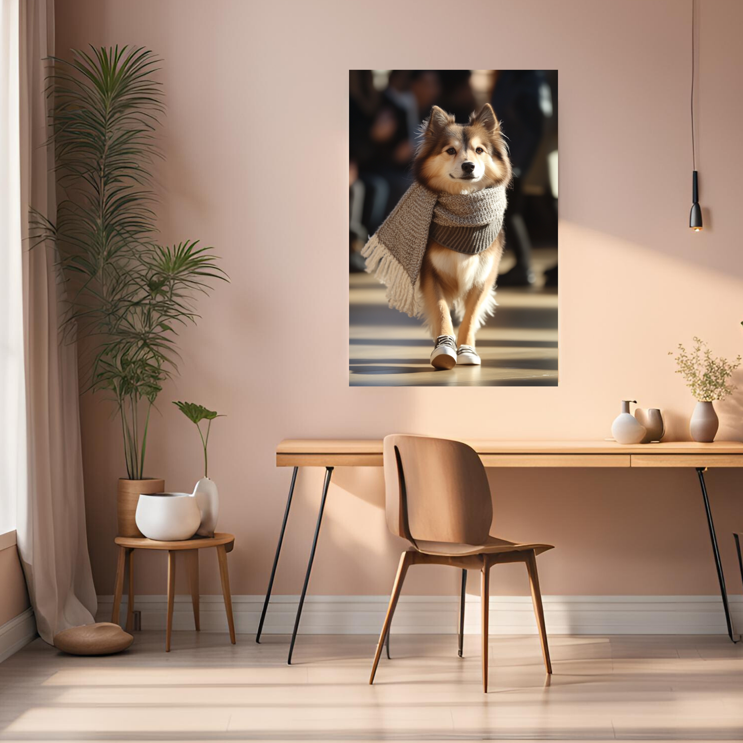Husky Dog with Scarf Metal Wall Posters | Premium, Waterproof & Magnet-Mounted Art