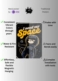 I need my Space Funny Metal Posters | Premium, Waterproof & Magnet-Mounted Art