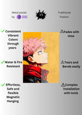 Itadori Yuji Jujutsu Kaisen Metal Posters | Premium, Waterproof & Magnet-Mounted Art