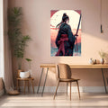 Japanese Girl Warrior Metal Wall Posters | Premium, Waterproof & Magnet-Mounted Art