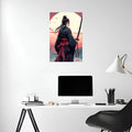 Japanese Girl Warrior Metal Wall Posters | Premium, Waterproof & Magnet-Mounted Art