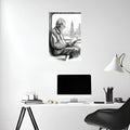 Japanese man reading Ilustration Metal Wall Posters | Premium, Waterproof & Magnet-Mounted Art