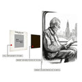 Japanese man reading Ilustration Metal Wall Posters | Premium, Waterproof & Magnet-Mounted Art