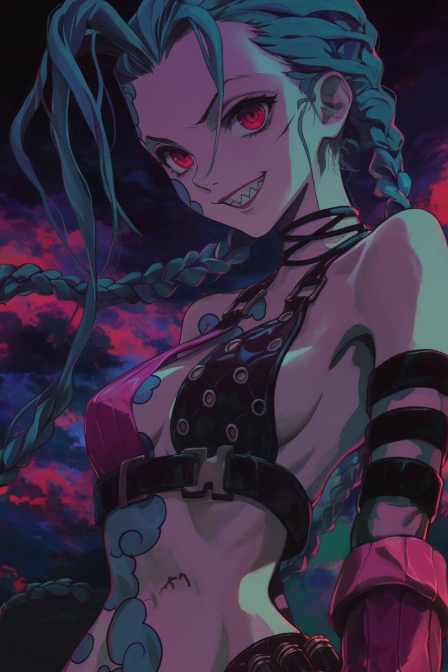 Jinx Smirk Design Metal Wall Posters | Premium, Waterproof & Magnet-Mounted Art