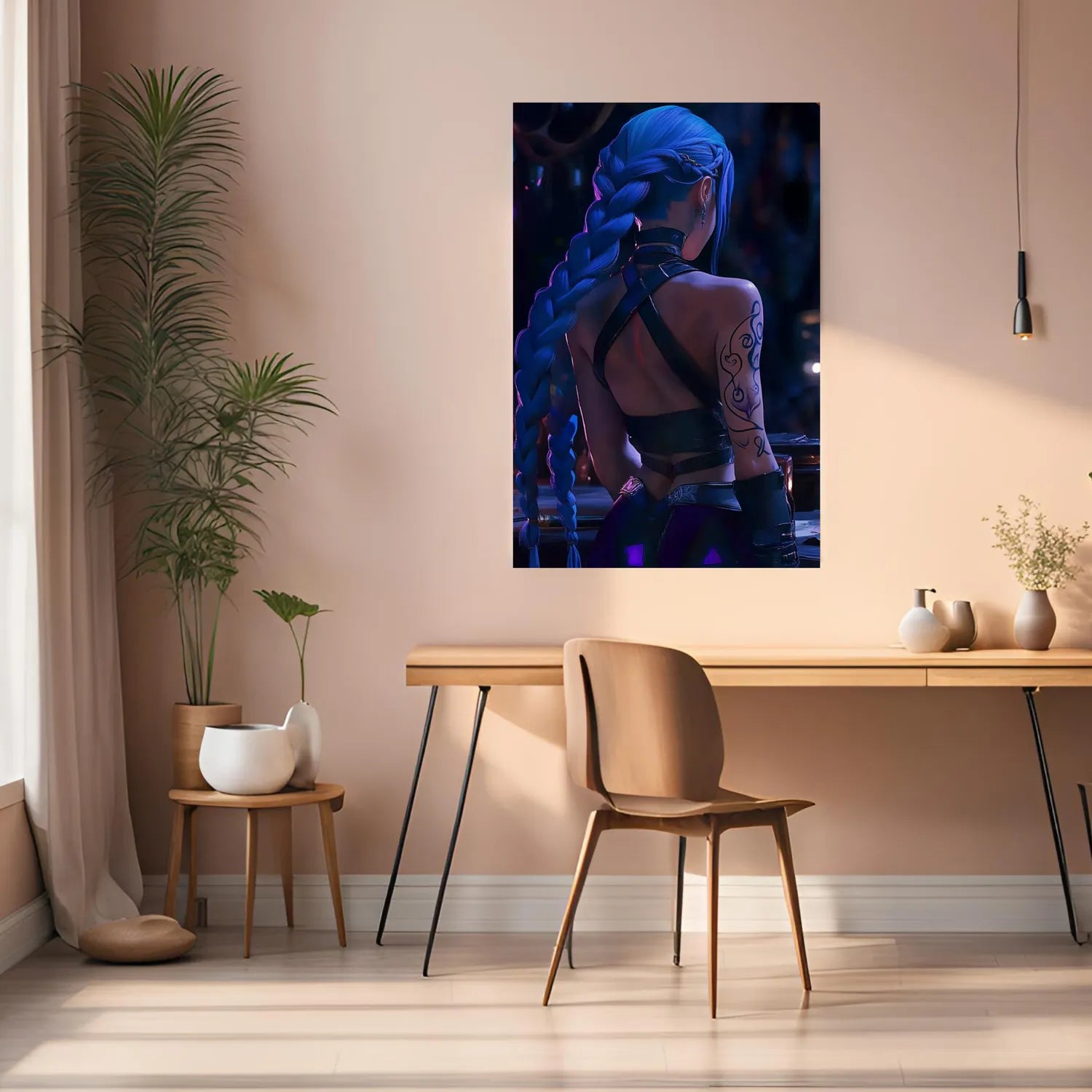 Jinx Back View Metal Wall Posters | Premium, Waterproof & Magnet-Mounted Art