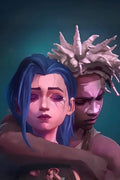 Jinx & Ekko hug Metal Posters | Premium, Waterproof & Magnet-Mounted Art