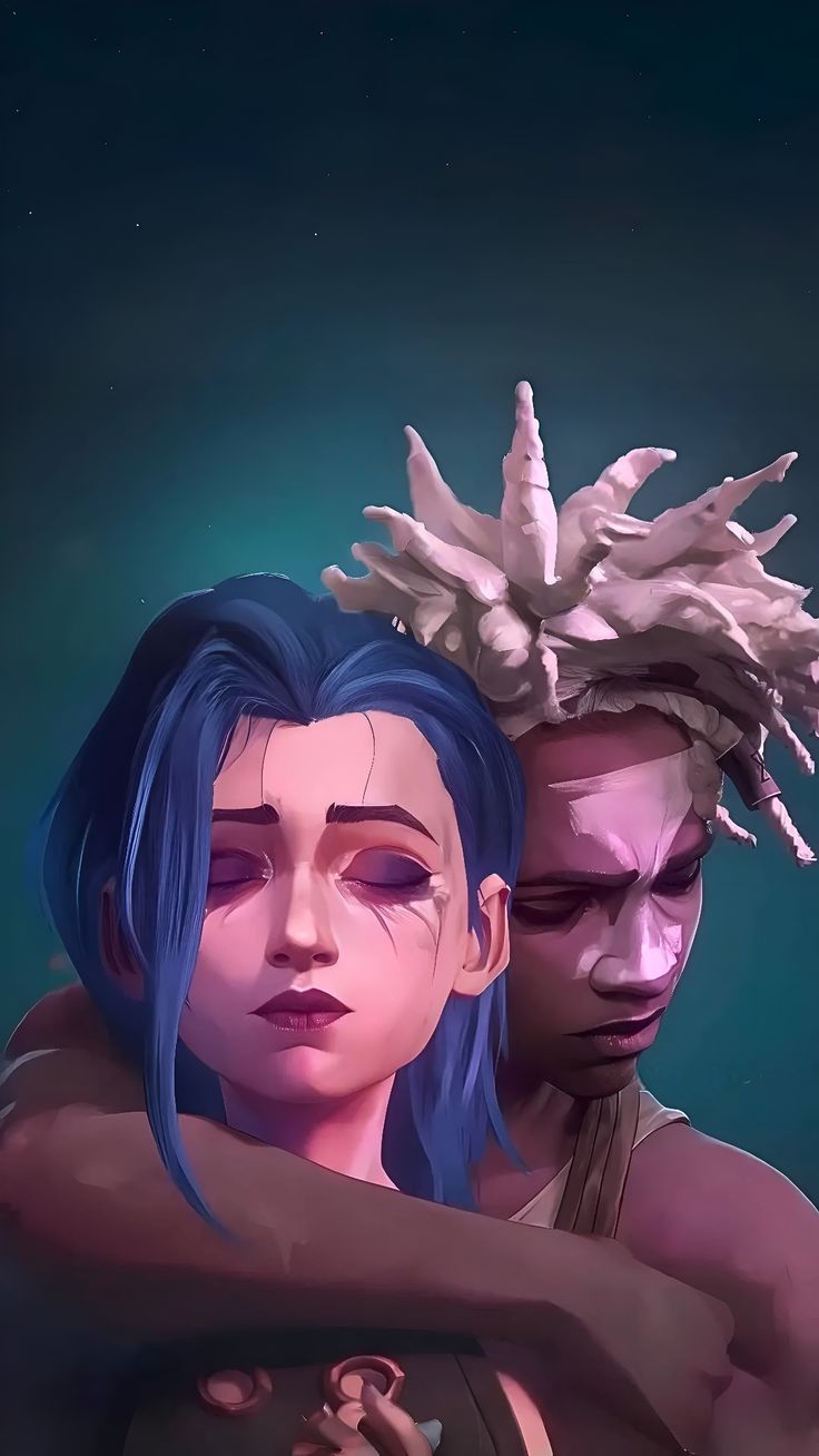Jinx & Ekko hug Metal Posters | Premium, Waterproof & Magnet-Mounted Art