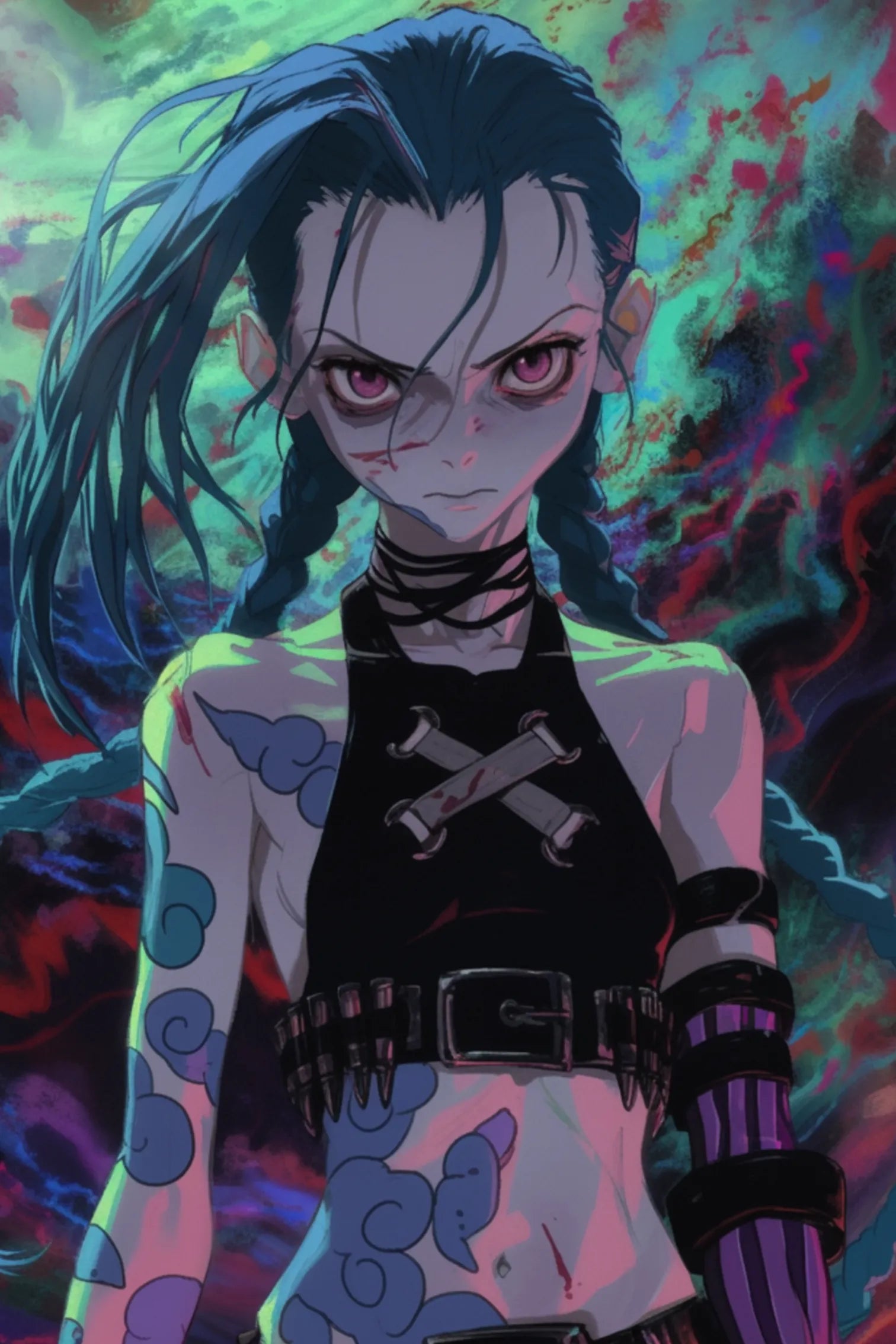 Jinx from League of Legends Metal Wall Posters | Premium, Waterproof & Magnet-Mounted Art