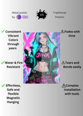 Jinx in modern casual Look Metal posters | Premium, Waterproof & Magnet-Mounted Art
