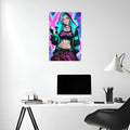 Jinx in modern casual Look Metal posters | Premium, Waterproof & Magnet-Mounted Art