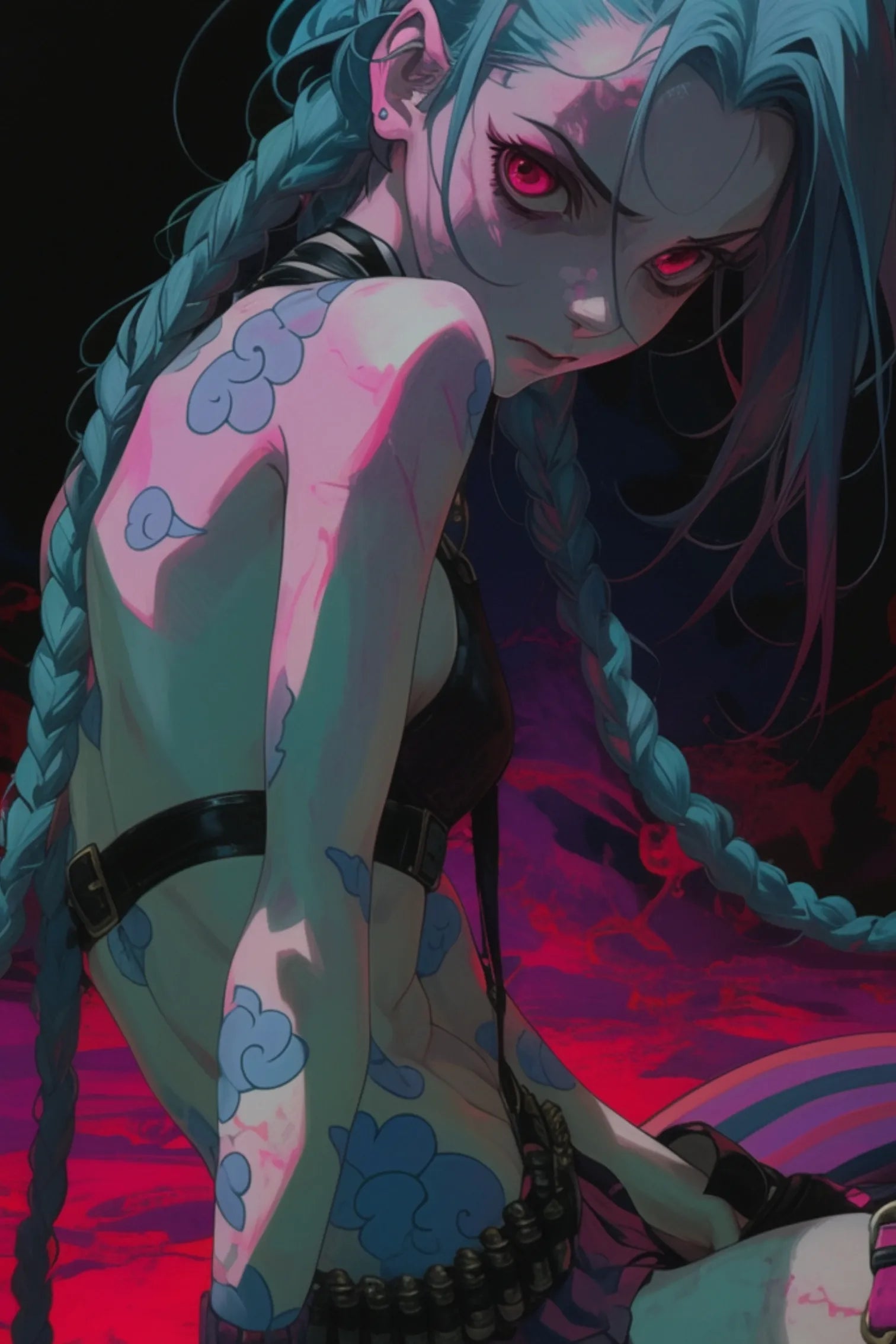 Jinx with red eyes Metal Wall Posters | Premium, Waterproof & Magnet-Mounted Art