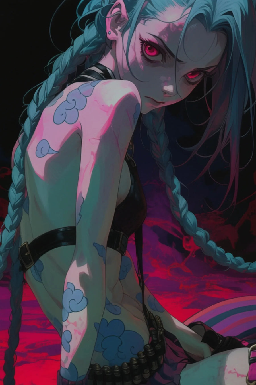 Jinx with red eyes Metal Wall Posters | Premium, Waterproof & Magnet-Mounted Art