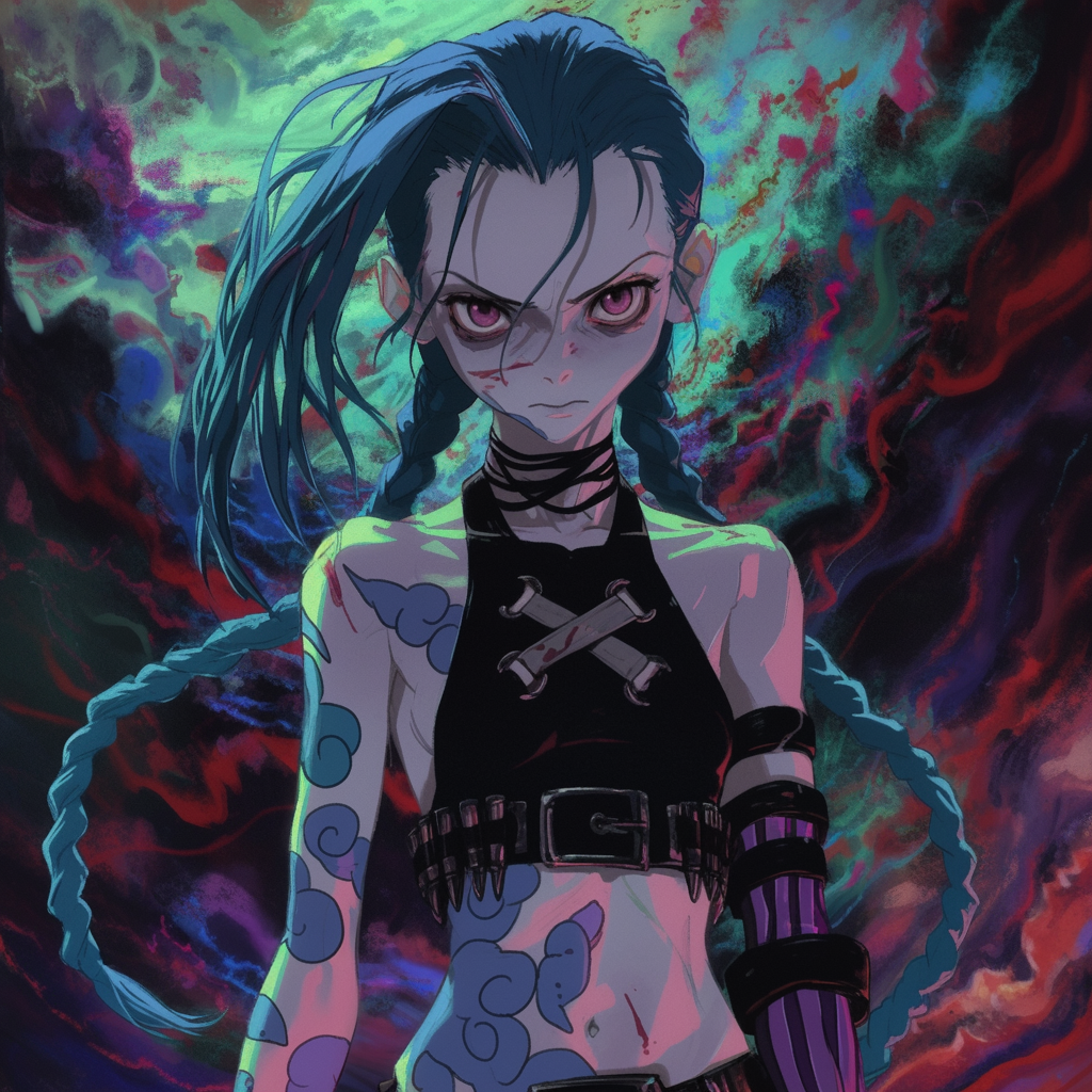 Jinx from League of Legends Metal Wall Posters | Premium, Waterproof & Magnet-Mounted Art