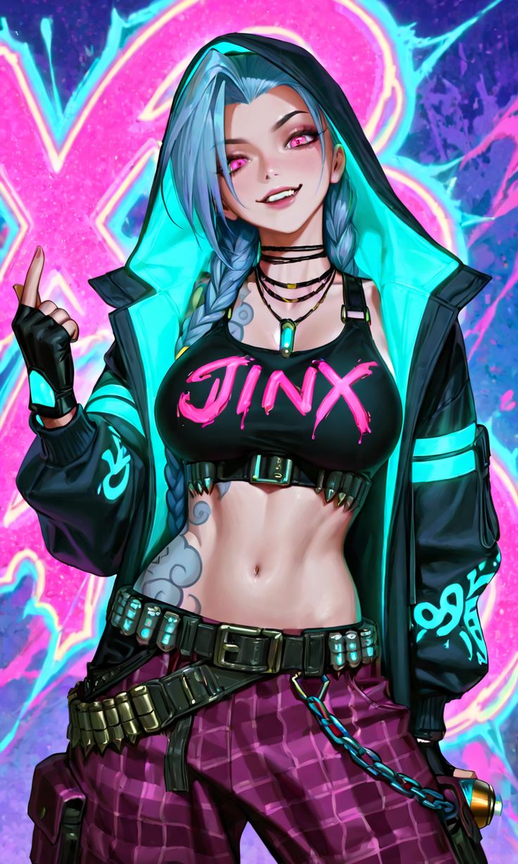 Jinx in modern casual Look Metal posters | Premium, Waterproof & Magnet-Mounted Art