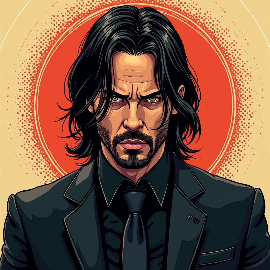 John Wick Illustration  Metal Wall Posters | Premium, Waterproof & Magnet-Mounted Art
