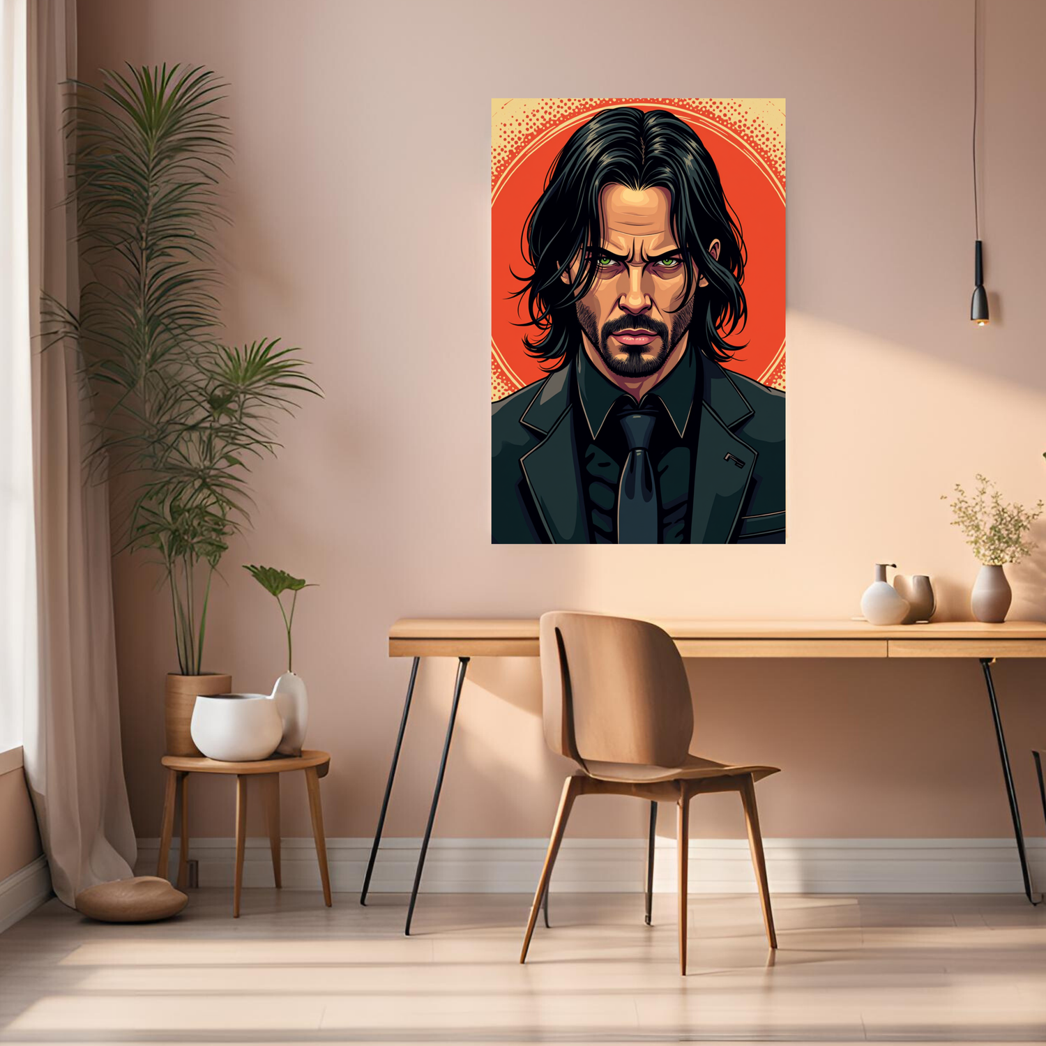 John Wick Illustration  Metal Wall Posters | Premium, Waterproof & Magnet-Mounted Art