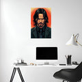 John Wick Illustration  Metal Wall Posters | Premium, Waterproof & Magnet-Mounted Art