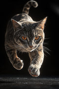 Jumping Cat Metal Wall Posters | Premium, Waterproof & Magnet-Mounted Art
