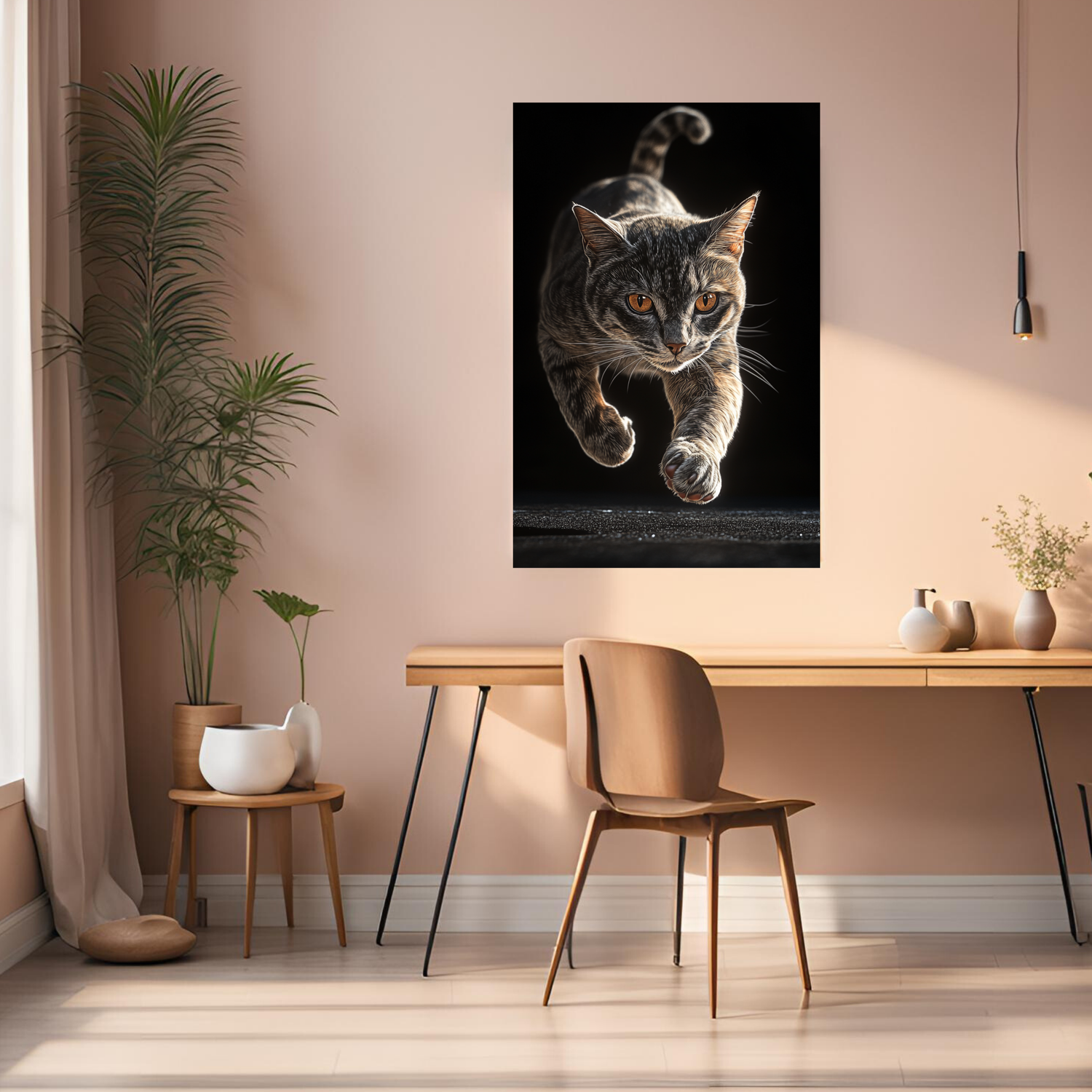 Jumping Cat Metal Wall Posters | Premium, Waterproof & Magnet-Mounted Art