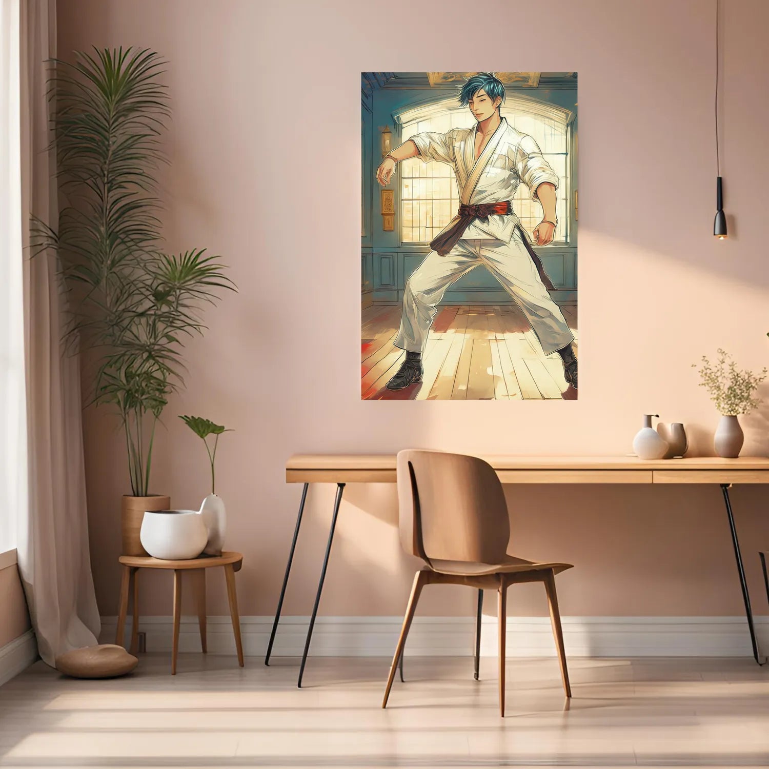Karate Student Illustration Metal Wall Posters | Premium, Waterproof & Magnet-Mounted Art