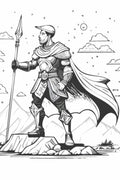Knight in Black and White Illustration Metal Wall Posters | Premium, Waterproof & Magnet-Mounted Art