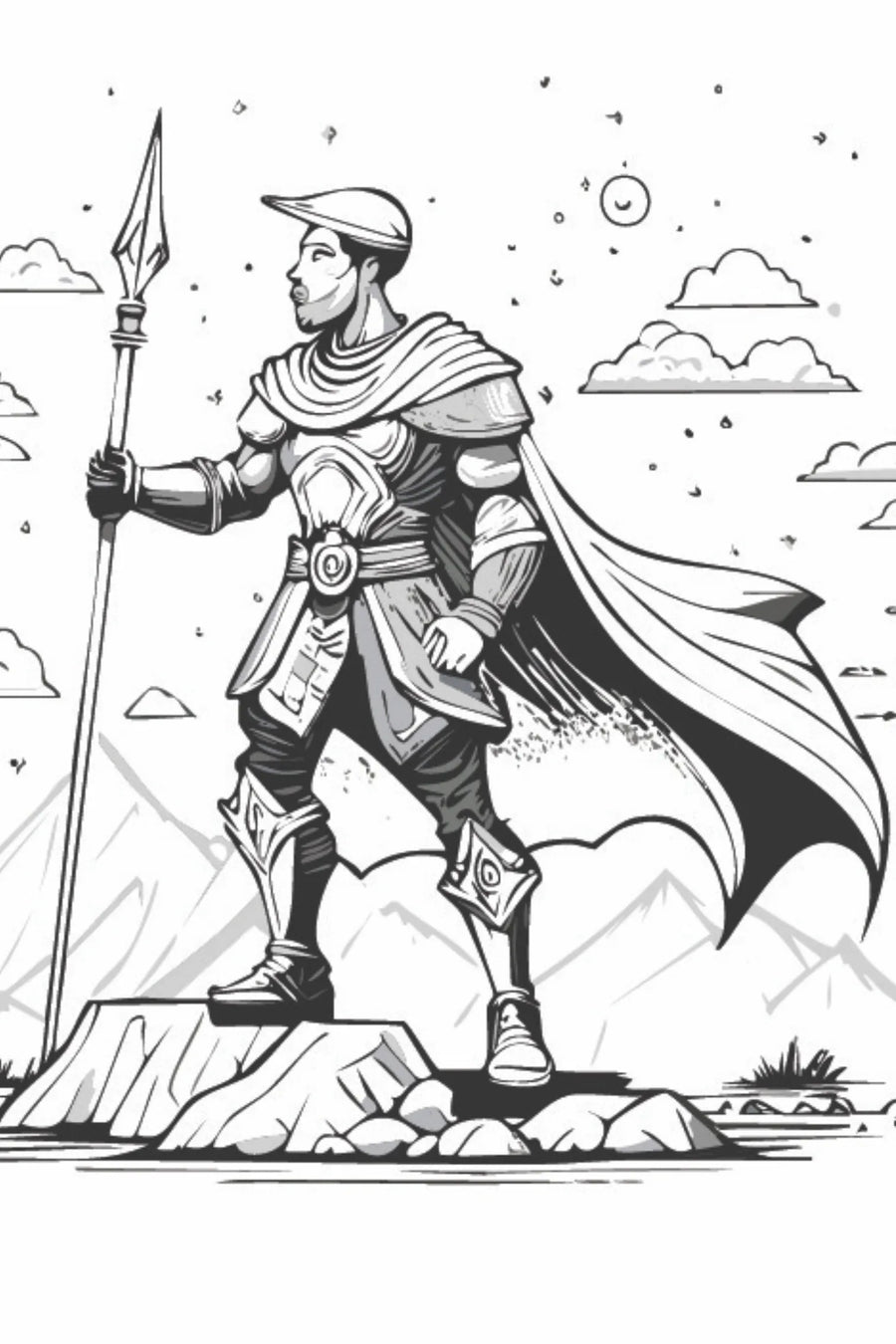 Knight in Black and White Illustration Metal Wall Posters | Premium, Waterproof & Magnet-Mounted Art