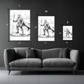 Knight in Black and White Illustration Metal Wall Posters | Premium, Waterproof & Magnet-Mounted Art