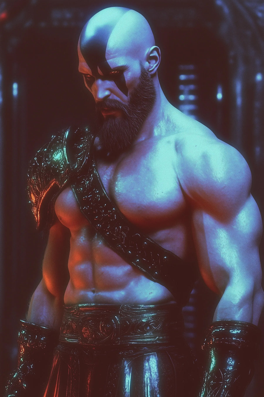 Kratos Old Metal Wall Posters | Premium, Waterproof & Magnet-Mounted Art