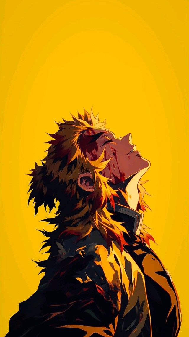 Kyōjurō Rengoku in Yellow Digital Metal Posters | Premium, Waterproof & Magnet-Mounted Art